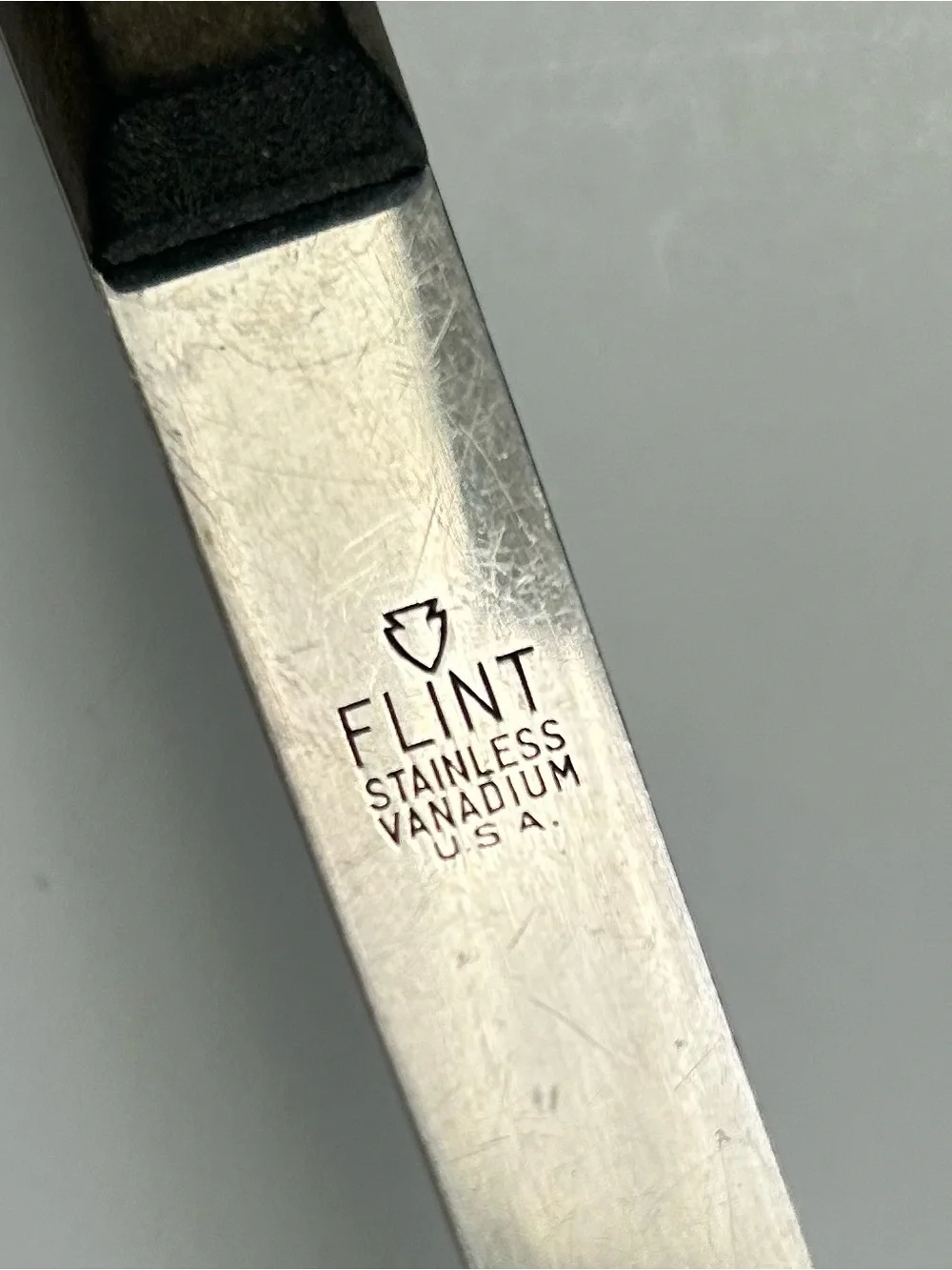 Vtg Pre-1954 FLINT Arrowhead Stainless Vanadium Spatula Composite Full Tang USA